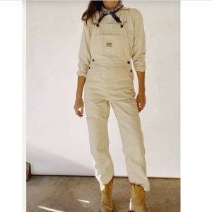 Hey Gang The Kneepatch Overalls Denim (Sand/White/Tan) ***NWT***